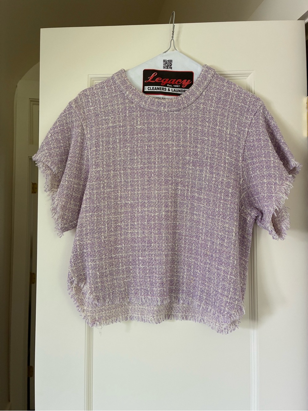 IRO Paris lavender tweed top